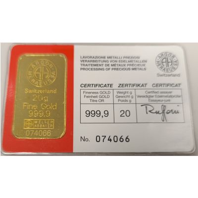 Złota Sztabka 20g niesortowana, wysyłka 24h