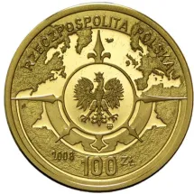 Złota moneta NBP 100 zł 400. Rocznica polskiego osadnictwa w Ameryce Północnej - image 2